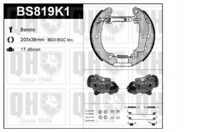 QUINTON HAZELL bs819k1 -  Комплект тормозов, барабанный тормозной механизм